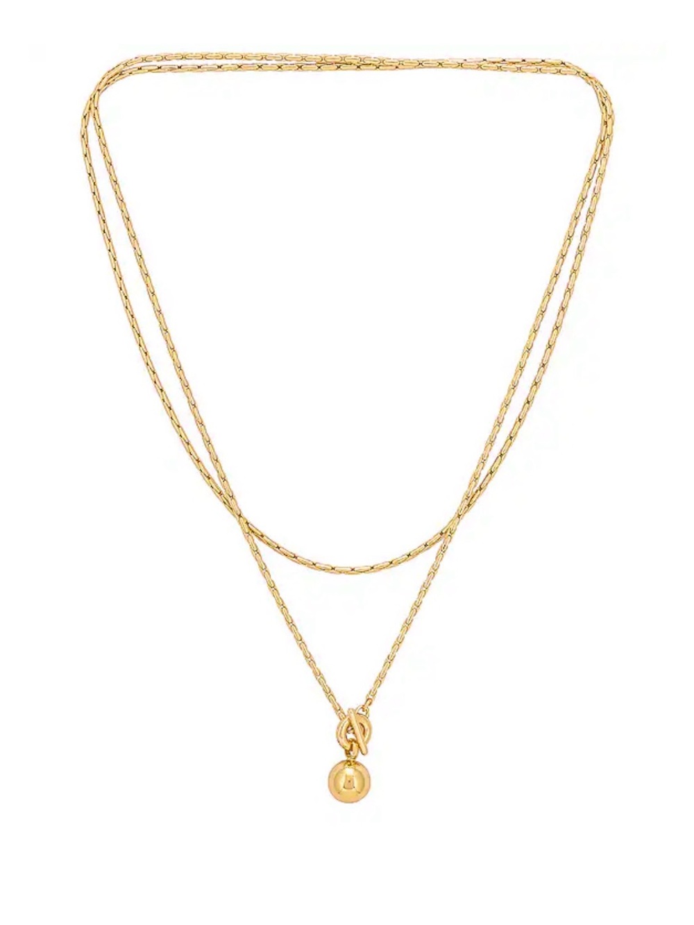 Gold Double-Layer Pendant Necklace - Women Jewelry
